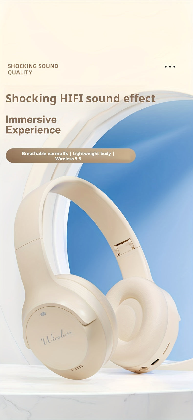 Wireless Earbuds with HIFI Heavy Bass, Low Latency Gaming & HD Calls, Foldable Wireless 5.3 Headphones, Long Battery Life, Comfortable Ergonomic Design for Sports/Running/Esports, for PC/Mobile, Stylish Gift for Men Women, Ea