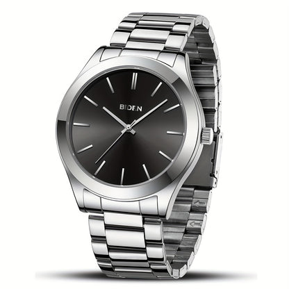 Simple Men'S Watch Black Waterproof Quartz Watch