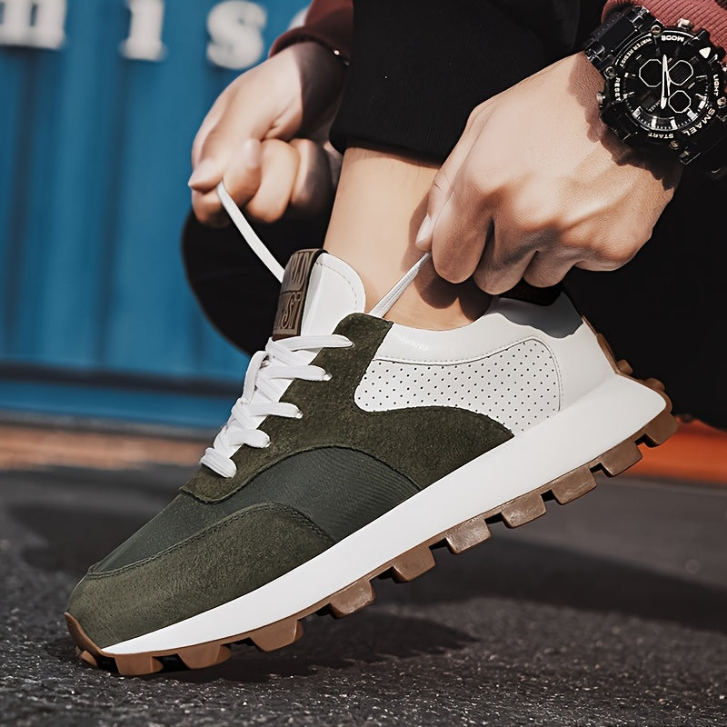 Men'S Casual Fashion Sneakers - Versatile & Stylish Dad Shoes with Rubber Sole, Lace-Up, Round Toe, Low Top Design for Outdoor, Hiking & Everyday Wear, Hiking Footwear|Modern Sneakers|Durable Rubber Sole