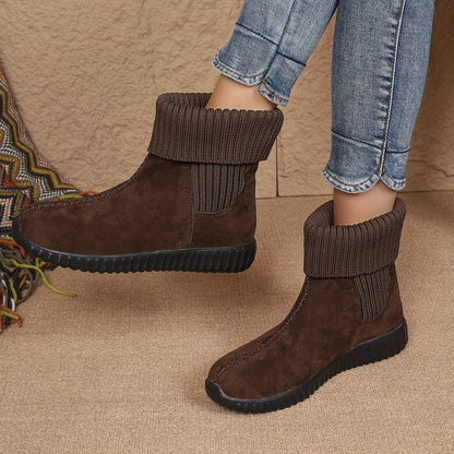 Women's Solid Color Short Boots, Fashion Slip On Ankle Boots, Women's Comfortable Boots