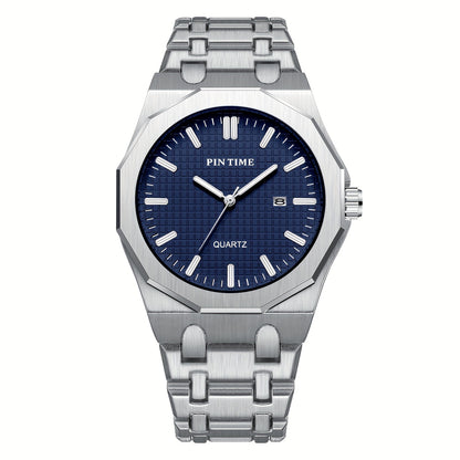 A Quartz-made Ladies' Watch With A 12-sided Case Featuring A Calendar, Suitable For All Occasions, Looks Good On Any Woman Wearing It.
