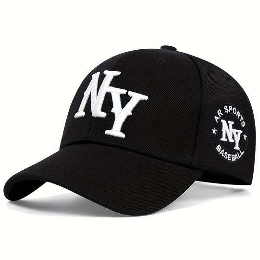 1pc Unisex Sunshade Adjustable Casual Baseball Cap With NY Pattern For Spring And Autumn Travel Seaside Party