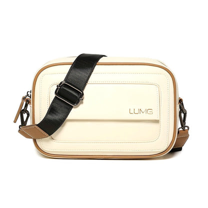 LUMG Fashion Faux Leather Crossbody Bag, Small Square Sling Shoulder Bag, Casual Messenger Chest Pack, Ideal for Valentine's Day Gift, Adult Birthday Present, Daily Commute - Adjustable Strap - Black