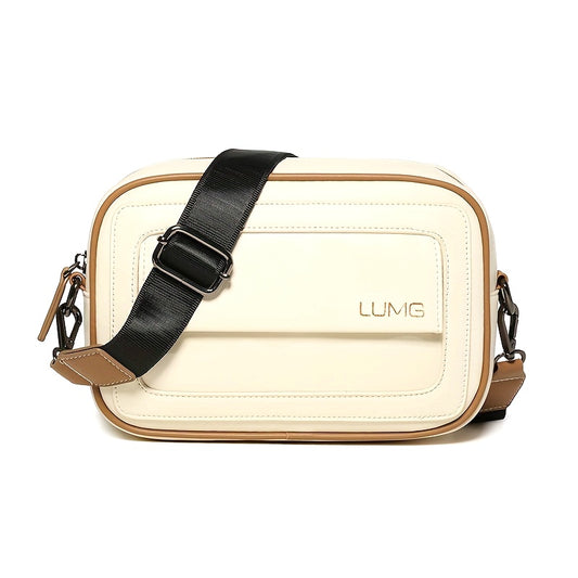 LUMG Fashion Faux Leather Crossbody Bag, Small Square Sling Shoulder Bag, Casual Messenger Chest Pack, Ideal for Valentine's Day Gift, Adult Birthday Present, Daily Commute - Adjustable Strap - Black