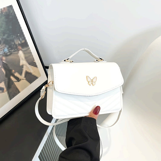 Elegant Embossed Square Crossbody Bag, Women's Fashion PU Shoulder Handbag With Adjustable Strap