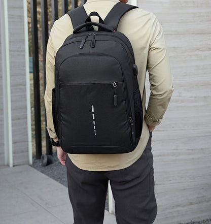 Large Capacity Reflective Oxford Cloth Backpack - Durable College & High School Student Bag with Adjustable Straps, Multiple Compartments, and Padded Laptop Area for Daily Commute & Business Use, Business Backpack | Sporty De