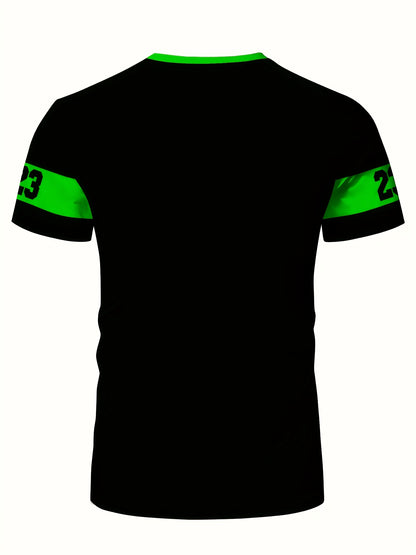 Men'S Racing Graphic T-Shirt - Bold Neon Green & Black Racing Car Design, Lightweight Breathable Fabric for Motorsport Events, Casual Streetwear - Chicago Dream Maker Inspired Casual Attire, Racing Jersey, Event Apparel, Spor