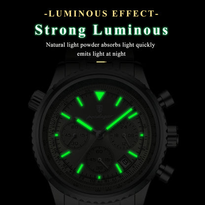 POEDAGAR New waterproof luminous calendar stainless steel ultra-thin Men's watch fashion students Korean business luxury youth chronograph quartz wristwatch., Perfect for Thanksgiving