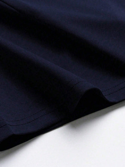 Men'S Short Sleeve T-Shirt, 100% Polyester Fabric, Loose Fit with English Pattern, Fashion Casual Crew Neck Top for Spring and Summer Outdoor Wear, Suitable for 11 Festivals