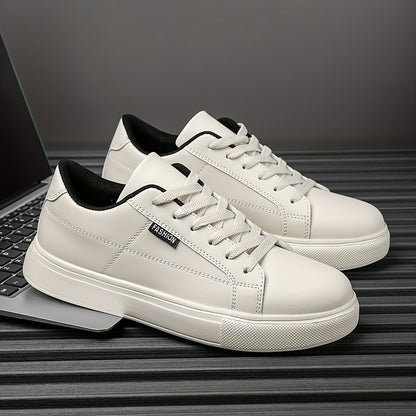 Men's Monochrome Casual Sneakers with White Accents - Comfortable, Easy to Match, Ideal for Everyday Use and Hiking