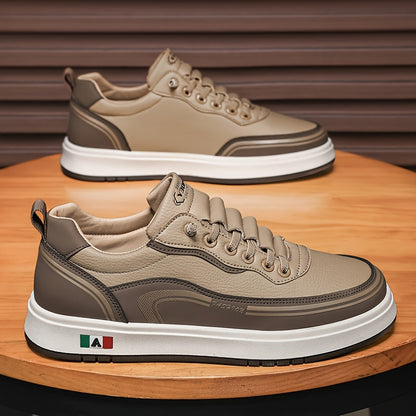 FC06 Men'S Casual Sneakers - Black & White Low-Top Lace-Up Shoes with Italian Flag Design, Faux Cover Upper, Cushioned PVC Sole, Breathable Fabric Lining for All-Season Comfort, Everyday Footwear, Modern Sneakers, Fabric Line