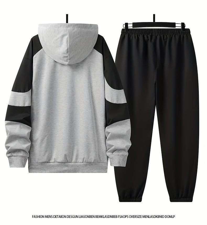 Men's Hooded Sweatshirt Set - 2024 New Autumn Casual Sporty Long Sleeve Outfit for Men