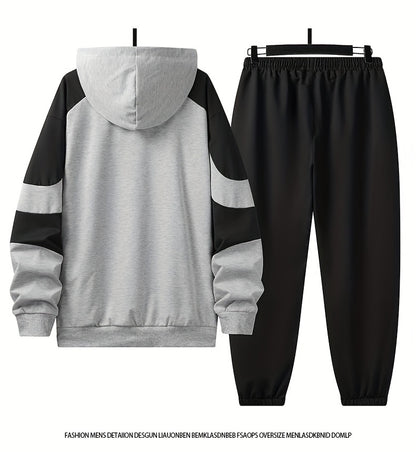 Men's Hooded Sweatshirt Set - 2024 New Autumn Casual Sporty Long Sleeve Outfit for Men