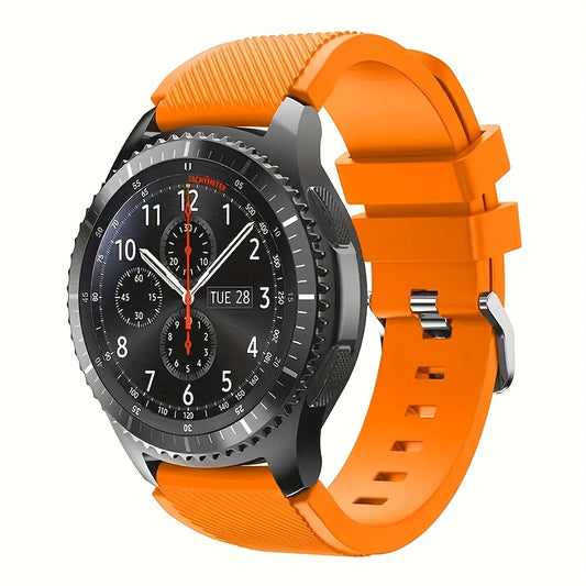 Smart Watch Band Compatible with Gear S3 Frontier/Classic/Galaxy Watch 46mm, 1pc 20mm 22mm Soft Replacement Sport Bracelet Strap for Gear S3 Frontier/ Classic/ Moto 360 2 2nd Men (Green) Silicone Watch Band Smart Watch Strap