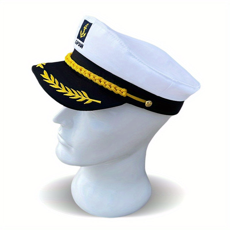 Navy Hat Sailor Hat Outdoor Travel Sun Hat Leisure Flat Top Hat Captain Hat Cruise Party Navy Ceremonial Hat For Men And Women, Ideal Choice For Gifts