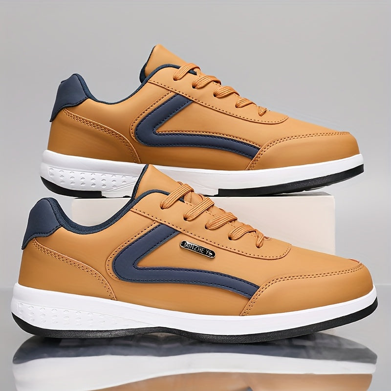 Men'S Classic British Style Casual Business Shoes - All-Season Solid & Geometric Pattern, Low Top Lace-Up, Round Toe, Faux Upper, Fabric Inner, EVA TPR Sole, Comfortable Minimalist Design for Daily & Outdoor Use, Everyday Com