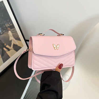 Elegant Embossed Square Crossbody Bag, Women's Fashion PU Shoulder Handbag With Adjustable Strap