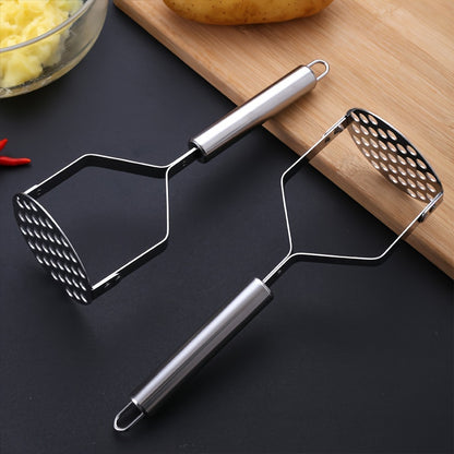 Stainless Steel Potato Ricer Masher - ձեռքով ձեռքի խոհանոցային մամլիչ գործիք բանջարեղենի, մրգերի, չլիցքավորված խոհանոցային սպասքի համար. տնային և դպրոցական պարագաների դիմացկուն բազմաֆունկցիոնալ ջարդիչ