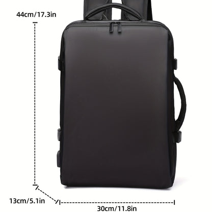 Men's Professional Laptop Backpack - Large Capacity Business Backpack with 39.62cm Laptop Compartment, Heavy-Duty Zipper Closure, Padded Shoulder Straps - Sleek Black Backpack for Office, Travel, Meetings - Durable Carry-On B