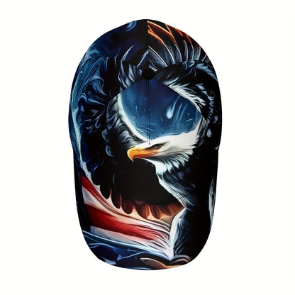 1pc Patriotic Eagle & American Flag Baseball Cap - Adjustable, Lightweight Polyester, Bold Street Style Design with Eagle Head & Striped Flag, Perfect for Sports, Casual Wear, or Holiday Gifts, Baseball Cap
