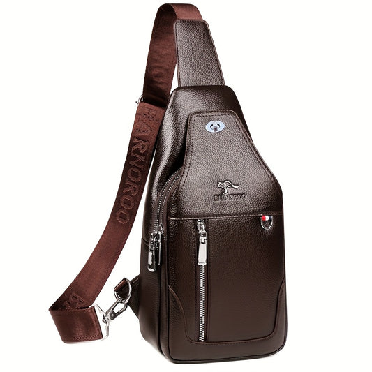 Men's Chest Bag, Motorcycle Riding Crossbody Bag, Casual Shoulder Bag, Trendy Diagonal Sling Bag, Front Chest Pack, Portable Backpack, Vintage Motorcycle Style Men's Bag, Large Capacity Messenger Bag