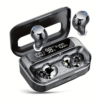 Wireless Earphones 5.3 True Wireless Earbuds with 120H Playback, LED Power Display, Wireless Charging Case, Microphone for TV, Smartphone, Laptop, Sports