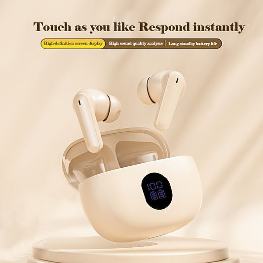 New comfortable wireless in-ear headphones, display battery level, portable charging case, lightweight earbuds suitable for sports, applicable for gaming/sports/outdoor/leisure/sleep headphones, ideal for sports, gaming, comm