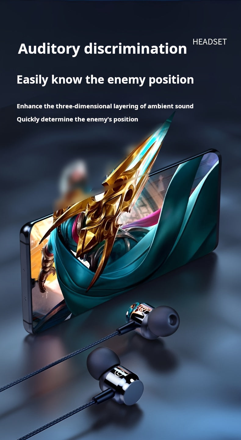 1pc Aluminum Wired Headphones with Mic, HiFi Bass, Noise Cancelling Voice Call, Push Button Volume Control, Non-Waterproof, 3.5mm & Type-C Jack, for Mobile Phones, Computers, Gaming, Karaoke - Ideal Gift for Men and Women, He