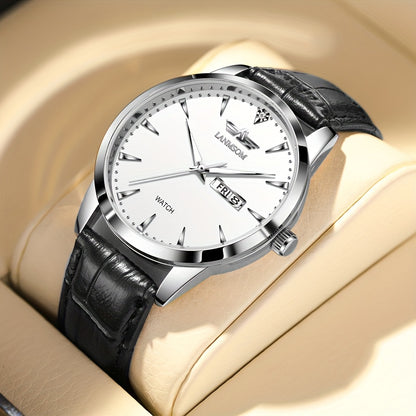 1pc New Men's Quartz Watch with Sunday Calendar and Night Light, Fashionable Wristwatch Ideal Choice for Relatives and Friends Birthday Gifts, Festive Gifts, Brand Electronic Movement Fully Automatic Business Watch