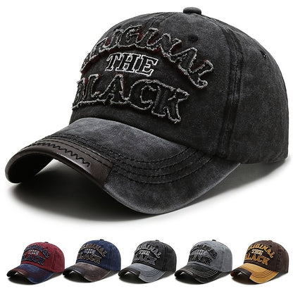 Unisex Baseball Cap THE BLACK Letter Hat Dark Style Visor Outdoor Sports Party Versatile Brimmed Hat Adjustable Size A Great Gift