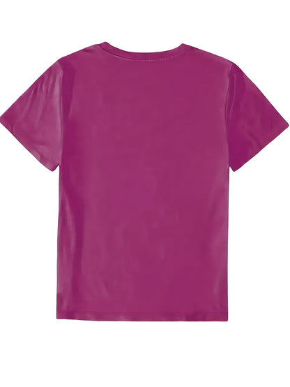 Circle Chic Butterfly Print T-Shirt - Exquisite Design, Casual Round Neck Top - Breathable and Lightweight, Perfect for Spring/Summer Wardrobe