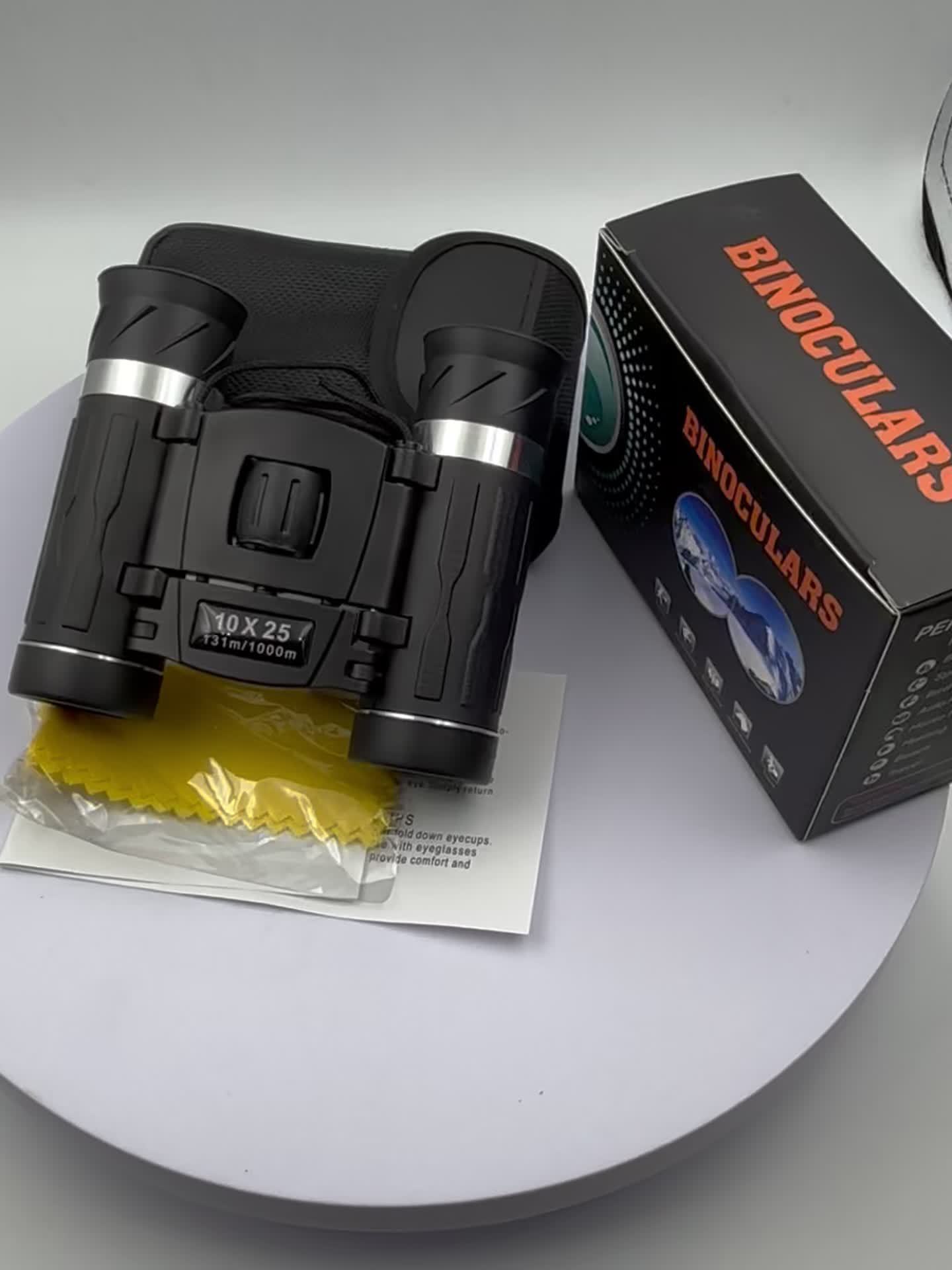 1pc 10X Upgraded HD Portable Zoom Binoculars, Folding Performance Telescopes, Long Range Powerful Binoculars, for Outdoor Tourism and Camping