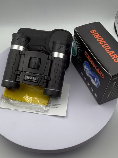 1pc 10X Upgraded HD Portable Zoom Binoculars, Folding Performance Telescopes, Long Range Powerful Binoculars, for Outdoor Tourism and Camping