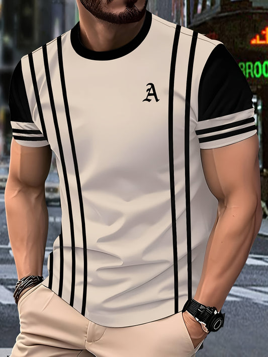 Men'S 3D Digital Print Short-Sleeve T-Shirt, Breathable Round-Neck Top for All Seasons, Non-Transparent, Stylish And Versatile, Comfortable And Lightweight.