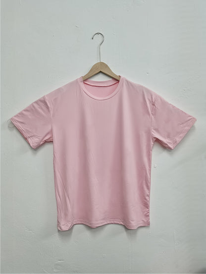 Y2K Retro American Casual Crew Neck T-Shirt, 100% Polyester Knit Fabric, Solid Color, Drop Shoulder Long Sleeve, Medium Stretch Pullover for Spring/Summer/Fall - Fashionable Loose Fit Tee