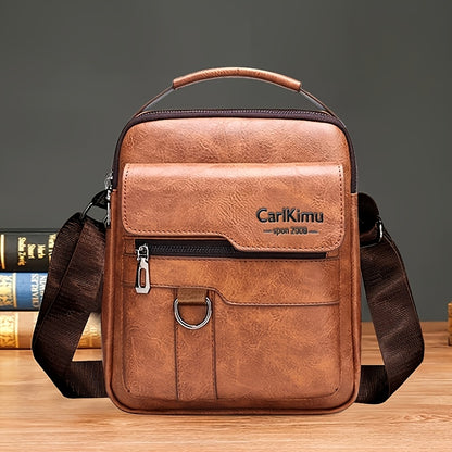 New Men's crossbody bag, single-shoulder bag, casual and fashionable, simple and trendy handbag for going out [Zipper direction random]