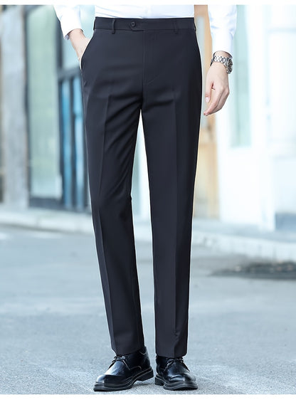 KAISER Men's Classic Solid Color Straight-Leg Dress Pants - Casual & Versatile, Perfect for Spring/Fall