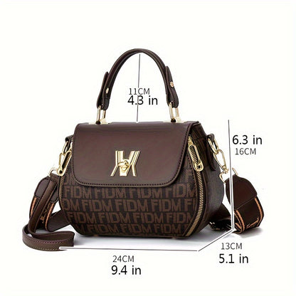 Vintage PU Crossbody Bag, Retro Shoulder Bag, Women's Fashion Handbag & Satchel Purse