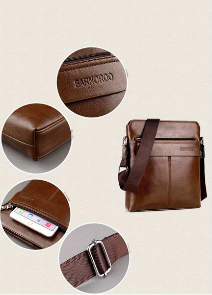 2pcs/set Men's Simple Business Shoulder Bag Crossbody Bag Portable Zipper Clutch Bag Gift For Men Father's Day Gift