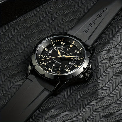 SAPPHERO Men's Luxury Watch - Stainless Steel Case & Band, 50m Waterproof, Analog Display with Date Window, Everyday & Formal Watch for Swimming, Business, Gifts - Affordable Luxury Wristwatch, Business Wristwatch, Sporty Ele