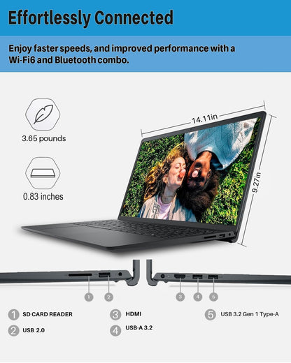 Dell Inspiron 15 3520 Laptop for Business, with Office Pro Lifetime License, 15.6" FHD+ Touch Screen, Intel 10-Core I5-1235U, 32 GB RAM, 1 TB SSD, Windows 11 Pro, Wi-Fi 6, W/Jawfoal Accessories