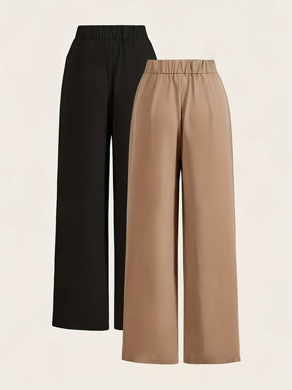 Two-piece Set of High-waisted Wide-leg Pants