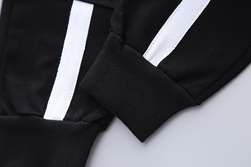 3pcs Boy's Letter Print Hoodie Outfits, Casual Hoodies Long Sleeve Pullover Hooded Sweatshirt & Pants & Vest Set, Ideal For Daily & Outdoor Wear