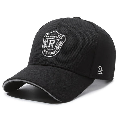 1pc CLAIRS R Embroidered Baseball Cap - Adjustable Lightweight Curved Brim Hat for Men & Women, Black with Golden Logo, Casual Outdoor Wear, Outdoor Headwear|Stylish Baseball Cap|Lightweight Ha