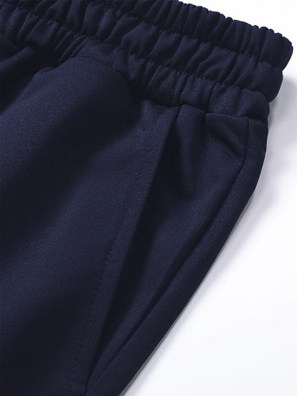 Men's Long Sleeve Hooded Sweatshirt + Threaded Sweatpants Set Spring and Autumn Solid Color Pullover Regular Long Sleeve T-shirt and Pants Belt Drawstring Casual Sports Trousers Two-piece Set