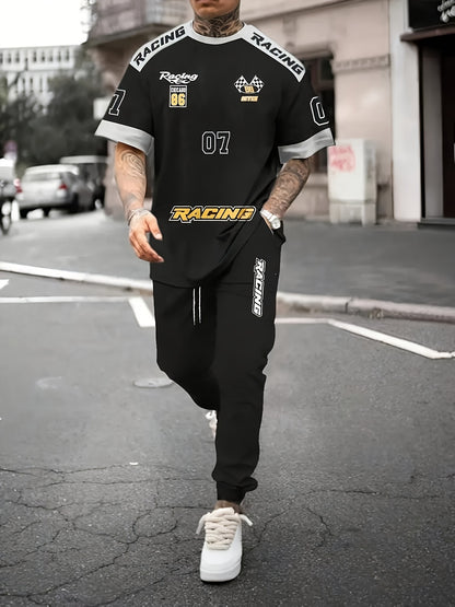 Sham Shui 3D Digital Print Long Pants and Short Sleeve Set