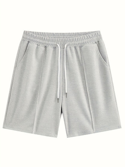 European and American Style Men's Basic Solid Color Set Round Neck Short Sleeve T-Shirt + Shorts Two-Piece Suit
