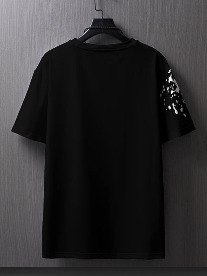 Men's Flat Shoulder Casual Butterfly Print Short Sleeve T-Shirt XT7119