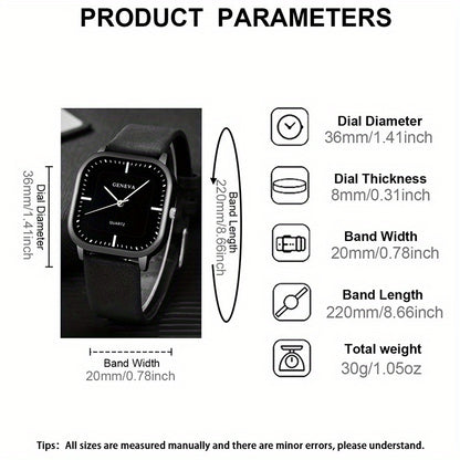 3pcs Men's Watch Set Fashionable Men's Watch and Glasses Wallet Set