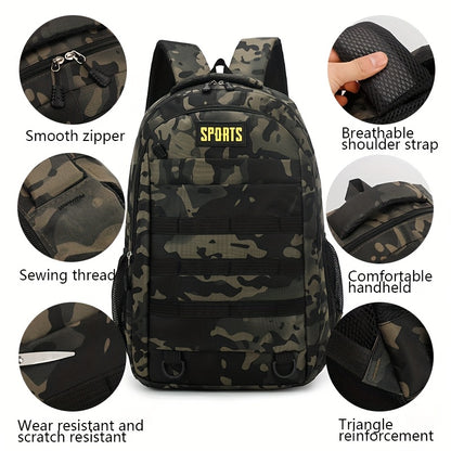 Sleek Urban, Men's Versatile Backpack for Travel, Camping & Cycling - Large Capacity, Business Laptop Compartment, Durable Nylon